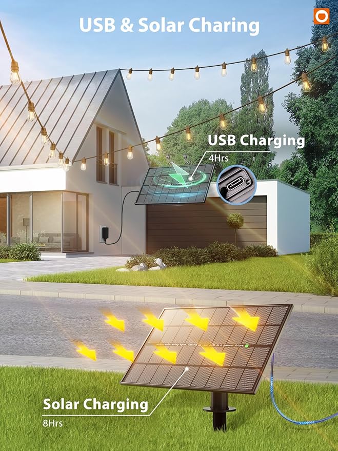 addlon 200FT(192+8) Solar String Lights Outdoor Waterproof 6W Panel with USB Port & Remote Control Solar Powered Patio Lights for Outside with 68 LED Dimmable Bulbs for Porch Garden Deck Halloween