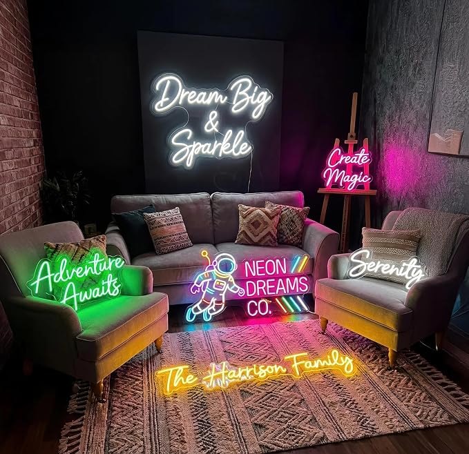 Custom Business Neon Sign, Neon Sign Customizable Large LED Name, Custom Neon Signage Personalized for Business Logo Beauty Bar Salon, Light Up Sign for Party Bar Salon