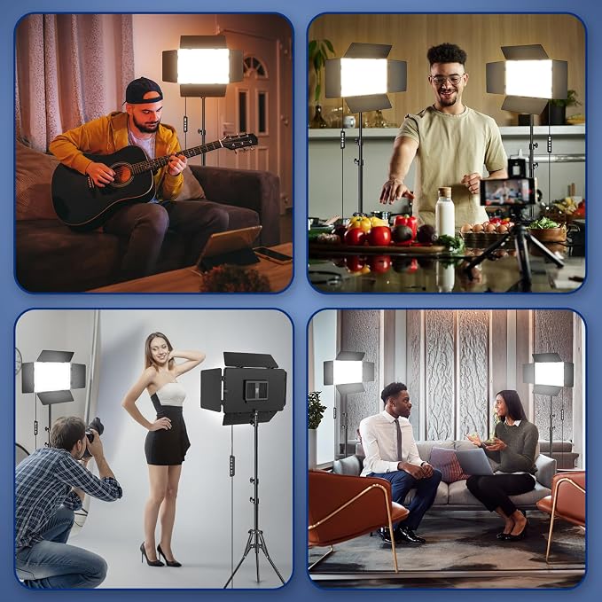 LED Video Light Kit, Studio Light with 2500k-8500k for Filming Camera Photo Recording Stage Shooting Streaming YouTube TikTok