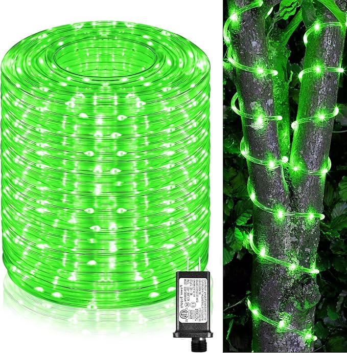 164FT 500 LED Rope Lights for Outside, Plug in Rope Lights Outdoor Waterproof, 8 Modes Christmas String Lights Indoor for Bedroom Garden Patio Tree Party Holiday Decorations, Green