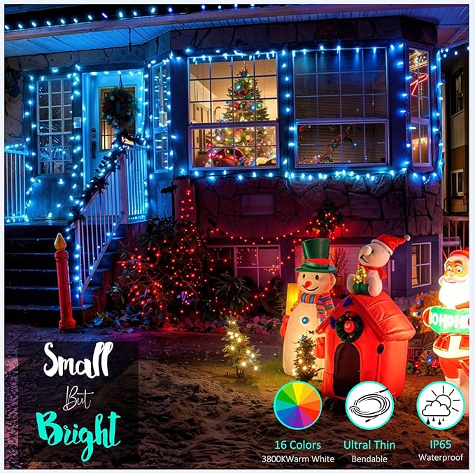 Outdoor String Lights - 80 Ft Rope Lights with 240 Color Changing LEDs, Waterproof & Plug-in for Wedding, Patio, Garden & Christmas Decor