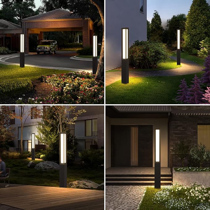MVBT 71 Inches High Landscape Path Light, Outdoor Modern Luxury LED IP54 Waterproof Landscape Bollard Lighting for Lawn Patio Courtyard Driveway Pathway Decoration with High Voltage Wired