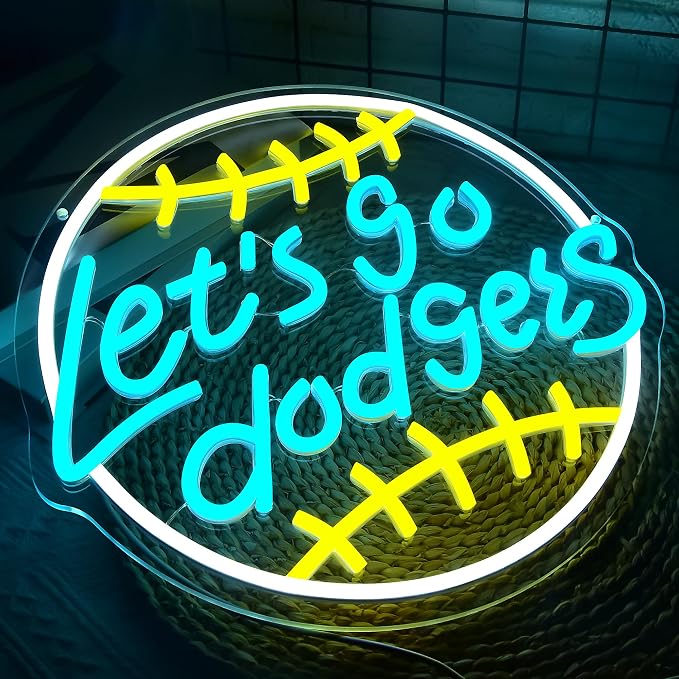Baseball Neon Sign for Wall Decor Baseball Team Neon Light for Man Cave | Dimmable Led Neon,Fans Birthday Baseball Gifts,5V USB Powered, Men's Bedroom,Sport Bar Decor,Club,Garage Wall Art,13.7*13.3in