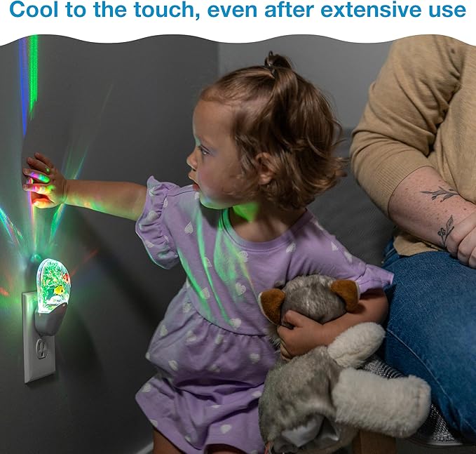 Lights By Night Tropical Aqualites LED Night, Plug-in, Color Changing, Light Sensing, Auto On/Off, for Kids, Under the sea, Fish, Bedroom, Bathroom, Playroom, 10908