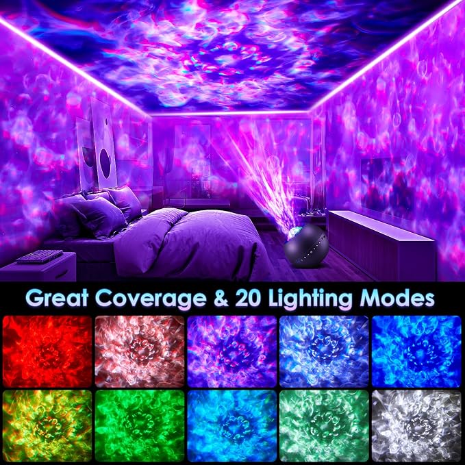 One Fire Galaxy Projector, Vibrant Galaxy Light | White Noise & Bluetooth, Remote Timer, Kids Night Light, Room Decor for Teen Girl