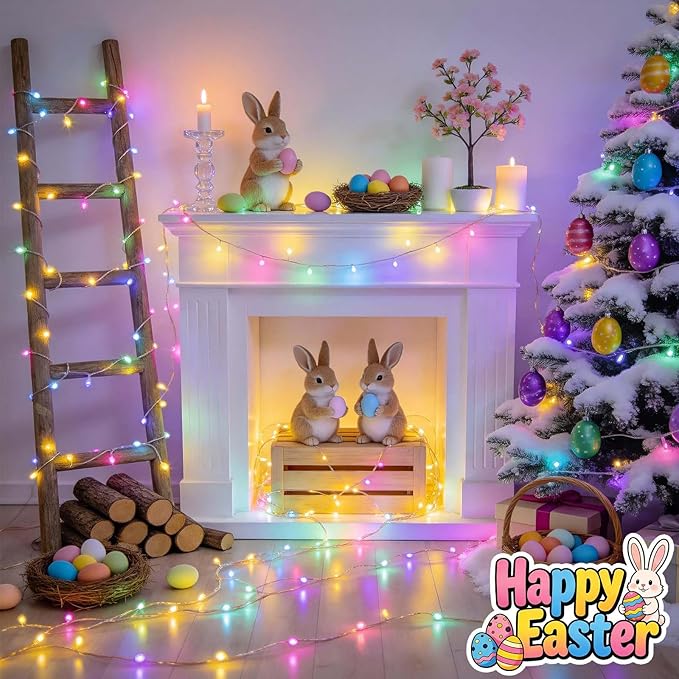 LitHome 400LED 130FT Christmas Led Fairy Lights with Remote, Color Changing Easter Fairy Lights Plug in, 9 Modes Led String Lights for Indoor, Pastel Fairy String Lights Home Bedroom Dorm Party Decor