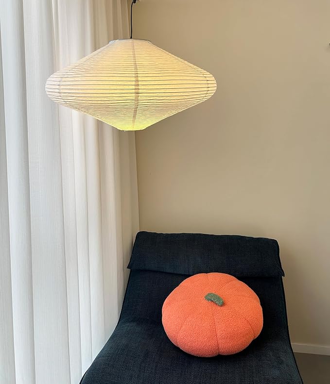19.69" Pendant Paper Lantern Lamps, (50cm) Rice Hanging Light Shades,Minimalist Ceiling Large White Rice Paper Lamp Shade,Ceiling Chinese Lanterns,Japanese Decor