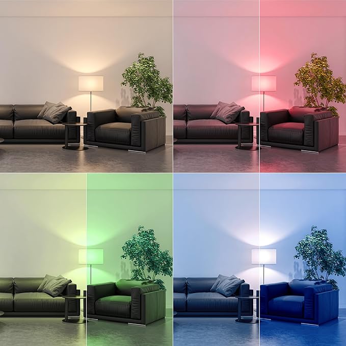 Feit Electric A19 LED Color Changing Bulb, 6 Fun Effects, Smooth Transitions & Flashing Modes, 100,000 Hours Lifespan, Ideal Indoor & Outdoor Party Lighting, A19/LED/PARTY