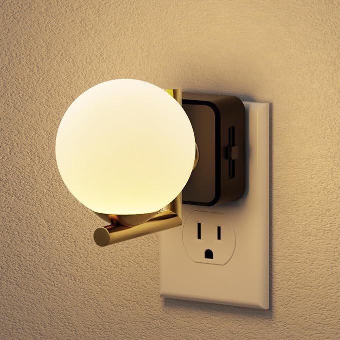 JandCase LED Night Light, 3000K Warm Night Lights Plug into Wall, Dimmable | 0-100LM Night Lights with Dusk to Dawn Light Sensor, Plug in Nightlights for Bathroom, Bedroom, Hallway