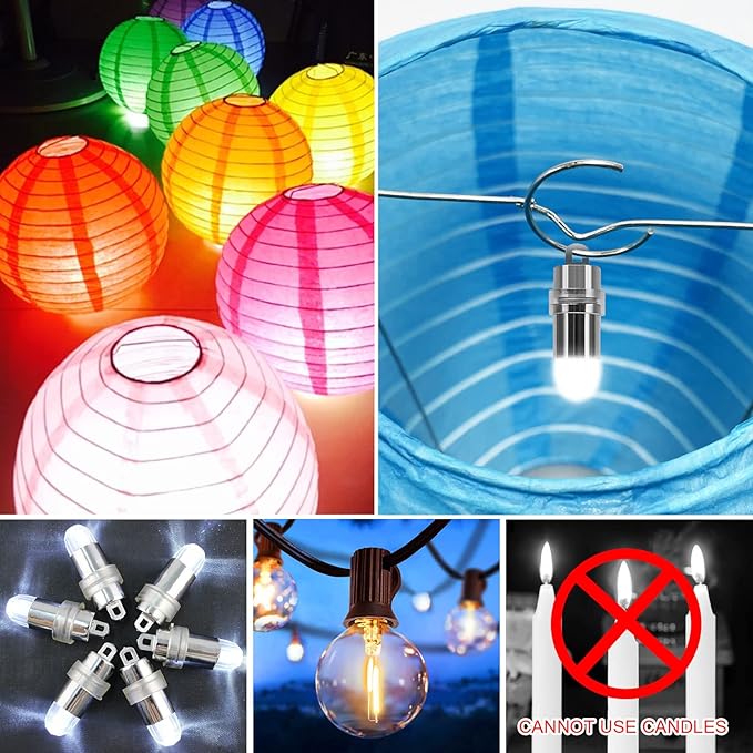 LURICO 16 Pcs Colorful Paper Lanterns (Multicolor,Size of 4”, 6”, 8”, 10”) - Chinese/Japanese Paper Hanging Decorations Ball Lanterns Lamps for Home Decor, Parties, and Weddings