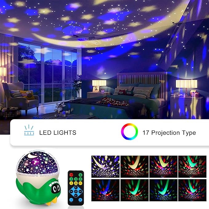 Dinosaur Night Light Projector for Kid Room | Dinosaur Toys for Kids 3-5 | Baby Light Projector with Music Timer and Remote Control Birthday Gifts for Boys