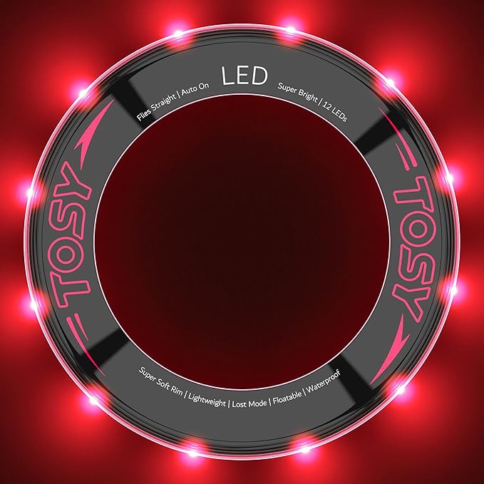 TOSY Flying Ring - 36 RGB Multicolor or 12 Monocolor LEDs, Super Bright, Lost Mode, Auto Light Up, Easter Basket Stuffers Gift for Kid/Teen/Boy/Girl, Safe, Waterproof, Pool/Beach/Camping Toy