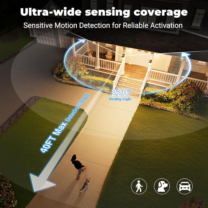 Outside Wall Lights for House with GFCI Outlet, Oil-Rubbed Bronze Motion Sensor Outdoor Lights, Dusk to Dawn Outdoor Lantern Fixture, Anti-Rust Porch Light with Outlet for Garden Front Door
