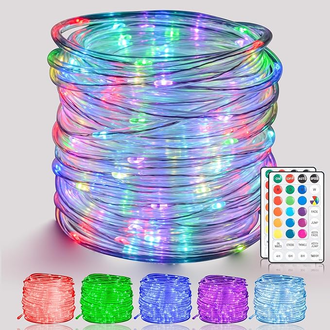 66Ft Waterproof Green LED Rope Lights, 16 Color Changing String Lights with Remote & Emerald Mode, 200 LEDs Outdoor Party Lights for St. Patrick's Day, Pub, Garden, Patio Décor