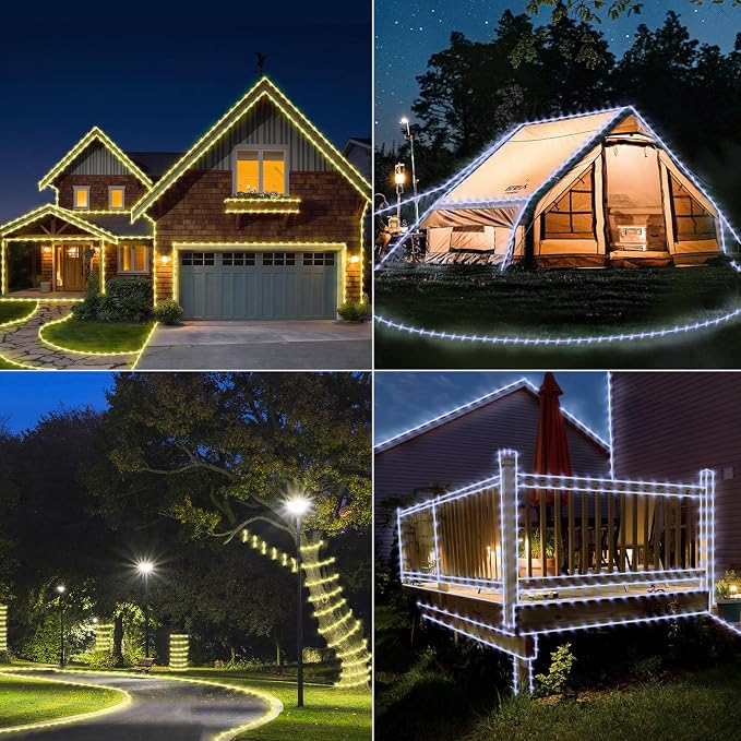 26ft 160LED Rope Lights for Outside, Color Changing Rope Lights Indoor Outdoor with Remote, 16 Colors Waterproof Christmas Light Outdoor for Deck, Patio, Pool, Camping, Bedroom, Landscape Decorations