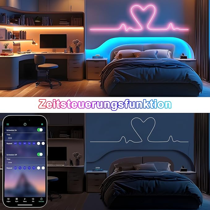Cozylady RGB Neon Light LED Rope Light,Waterproof Bluetooth APP Remote Control Music Sync Strip Light,24V Flexible DIY Silicone Light for Bedroom Home Indoor Outdoor Decoration