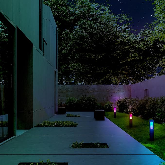 LIFX Smart Outdoor Path Lights - Wi-Fi RGBW - Matter Certified 12V- Square | Wifi 2.4GHz - Compatible with Alexa, Google, Apple Homekit, Needs 15V low-voltage transformer, for landscape pathway lighting