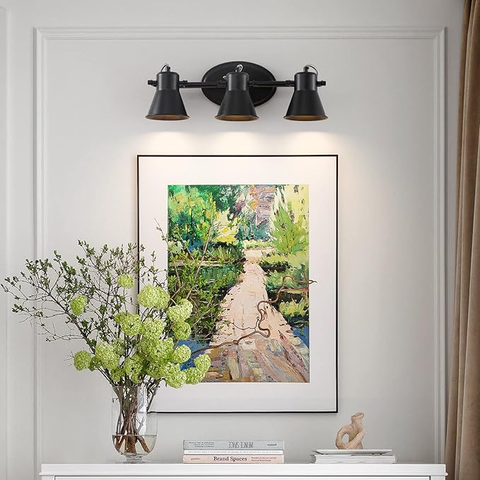 SEEBLEN 3-Lights Ceiling Track Lighting Fixtures Can Used for Mirror Front Wall Lights, Adjustable Ceiling Spotlight 3-Light Vanity Lamp