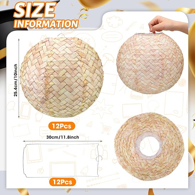 12 Pcs 10 Inch Hanging Paper Lanterns Party Decorations Pastel Classroom Decor for Birthday Back to School Party Decoration for Classrooms Wedding Birthday Ceilings(Vintage Color,Linen)