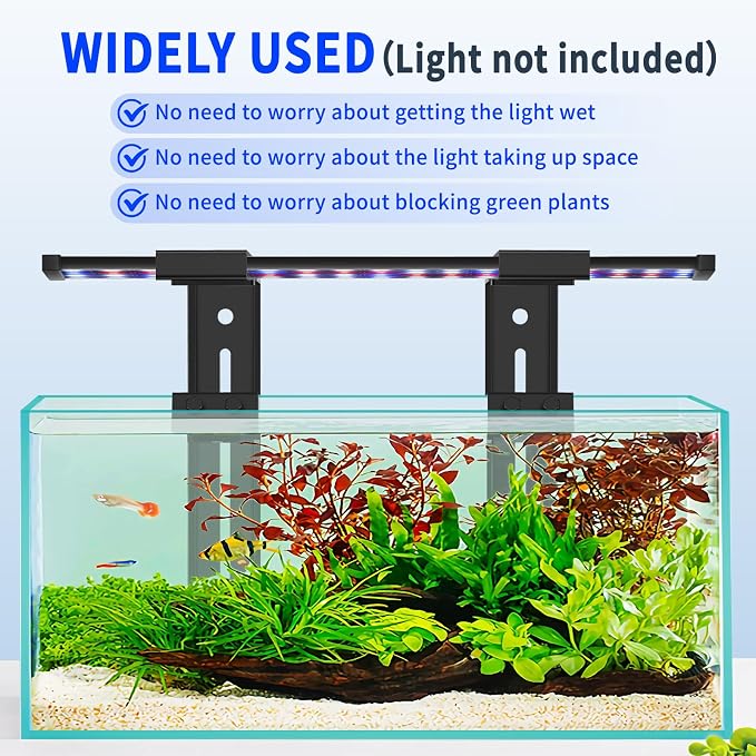hygger Aquarium Light Clip Holder (for HG-978) (2), Aquarium Fish Tank Light Riser/Holder/Bracket/Stand/Mount