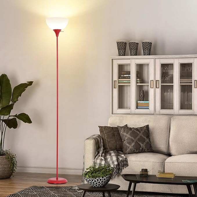 Standing Lamp, Floor Lamp, Dimmable Floor Lamps for Living Room Bedroom Study Office Kid’s Room (Red)