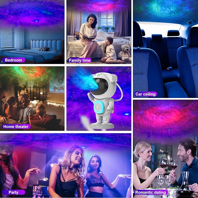 Galaxy Projector, Star Projector for Bedroom, Night Lights for Kids Room, Bluetooth Speaker Ceiling Projector for Room Decor, Gifts for Christmas, Girls, Boys, Adults, Birthday