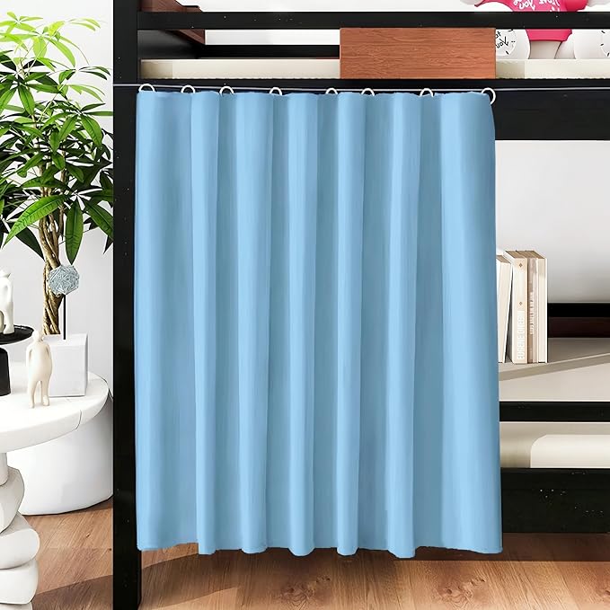 Gxi Light Blue Blackout Bottom Bunk Bed Curtain Single Bed Shading Decor | Privacy Canopy Loft Under Dormitory Bed Curtain, 1PC