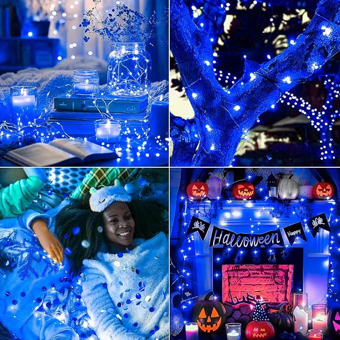 12 Pack Fairy Lights Battery Operated, 7ft 20 LED 3 Modes Speed Twinkle Mini String Lights Waterproof Silver Wire Firefly Starry Lights for Mason Jars Wedding Party Christmas Decorations