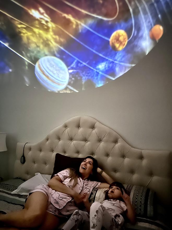 Lumi Galaxy Projector Star Projector Galaxy Light with 12 HD Film Discs | 360° Rotating Planetarium Room Lights for Bedroom Ceiling, Night Light for Kids, Aurora Northern Sky Display, Gift Idea