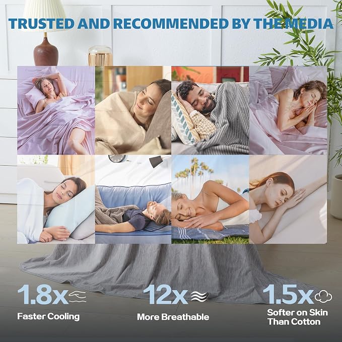 Cooling Blanket Twin Size, 60"x80" Cooling Blankets for Hot Sleepers, Cold Blanket Thin Lightweight Breathable Soft for Couch Bed, Lightweight Blanket Keep Cool for Night Sweats