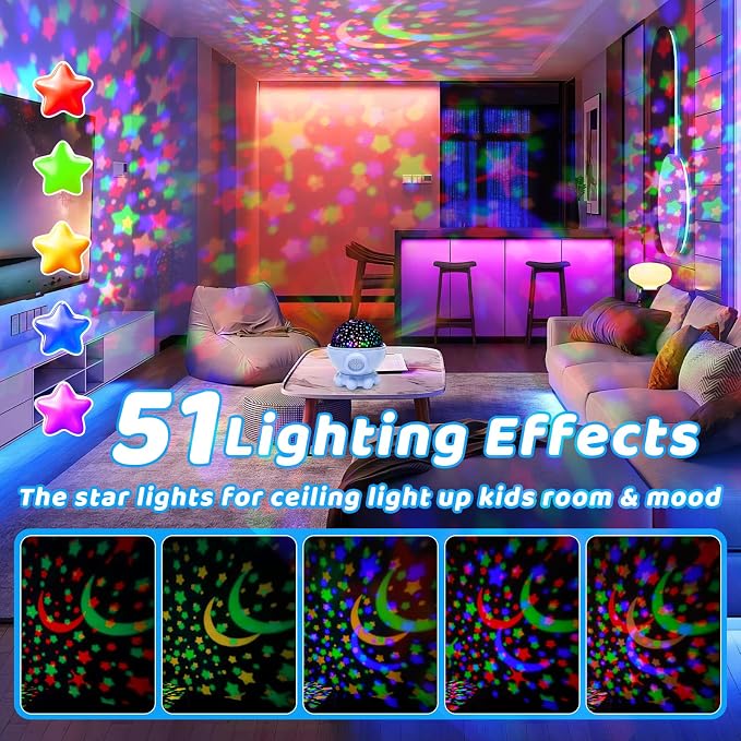 Cute Octopus Night Light Projector,17 Light Modes Ocean Star Projector with 360° Rotation, 3 Projection Films and 9 Lullaby Songs,Night Lamp with Remote and Timer,Gifts for Family and Friends (Blue)