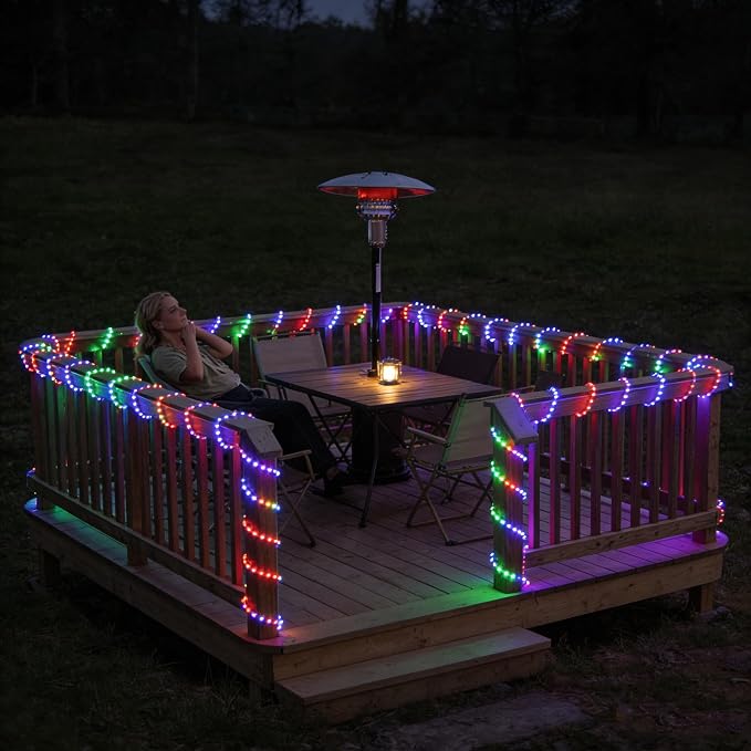 LED Rope Lights,Connectable for Indoor & Outdoor,110V Transparent Flexible Tube Lights,Waterproof LED Rope Lighting for Outside,Deck,Patio,Pool,Camping,Bedroom,Landscape Decor (Multicolor, 150ft)