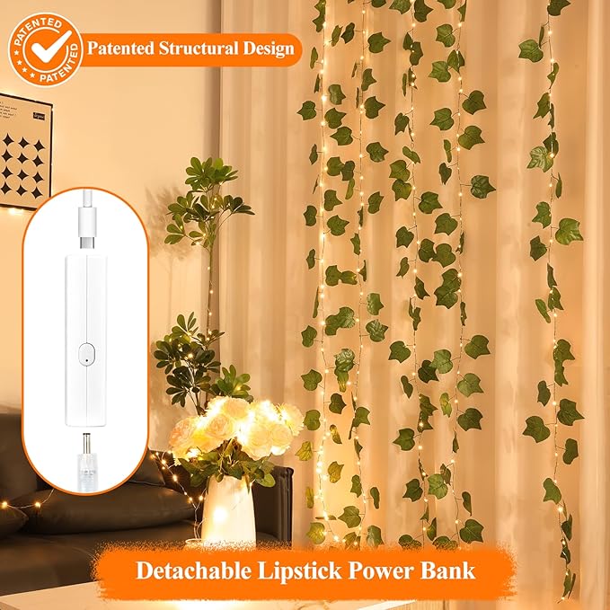 Lakumu 66FT(33*2) Fairy Twinkle Lights Battery Operated, 100 LEDs Rechargeable Battery Powered String Lights with 8 Modes & Timer for Bedroom, Christmas Decorations, Party, Wedding, Table(Warm White)