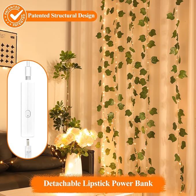 132FT(33×4) Warm White Fairy Lights, Rechargeable Battery Operated String Lights with Timer, 8 Modes Waterproof LED Twinkle Lights for Bedroom Christmas Wedding Centerpiece Table Decor