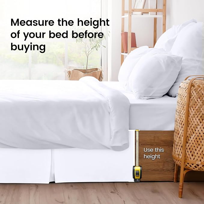 Utopia Bedding King Bed Skirt - Soft Quadruple Pleated Ruffle - Easy Fit with 16 Inch Tailored Drop - Hotel Quality, Shrinkage and Fade Resistant, White | Easy Fit Design, Shrinkage & Fade Resistant, Hotel Style, Microfiber Durable Fabric, Machine Wash...