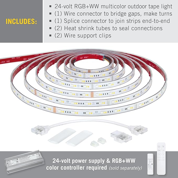 Armacost Lighting RibbonFlex Pro 24V RGB+WW LED Outdoor Strip Light Tape 5M 645330
