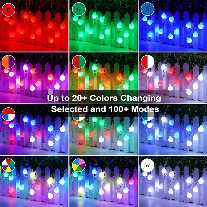 OMIKA 24 Colors Indoor String Lights with Remote, 16.5ft 50LED String Lights Bedroom USB Powered, Color Changing Christmas Lights Hanging for Dorm Classroom Tapestry Party Garden Patio Wall Xmas Décor