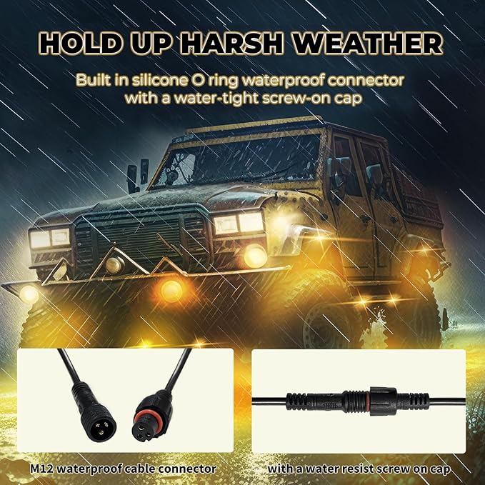 16 Pods Full Angle RGB Rock Lights, App/Remote Control Chasing Led Rock Lights with Music Mode Waterproof Multi-Color, Compatible with 12V Trucks Jeep UTV SUV ATV Off Road Golf Cart
