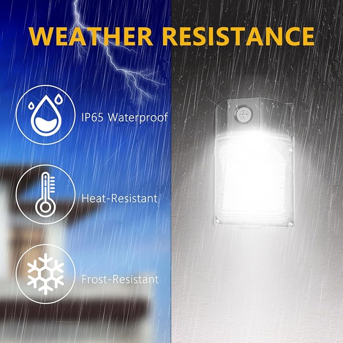 30W LED Wall Pack Light with Dusk to Dawn Photocell, 3600LM, 5000K | 120Vac LED Porch Lights, IP65 Waterproof Outdoor Security Lighting for Garage Warehouse Patio, ETL Certified, 6 Pack