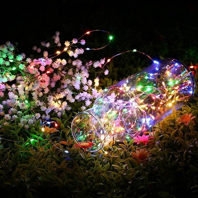 Joomer LED Fairy Lights Battery Operated, 4 Pack Each 16FT 50 LED Cuttable Starry Lights with Timer for Bedroom, Parties, Wedding Christmas Indoor Decor (Multicolor)