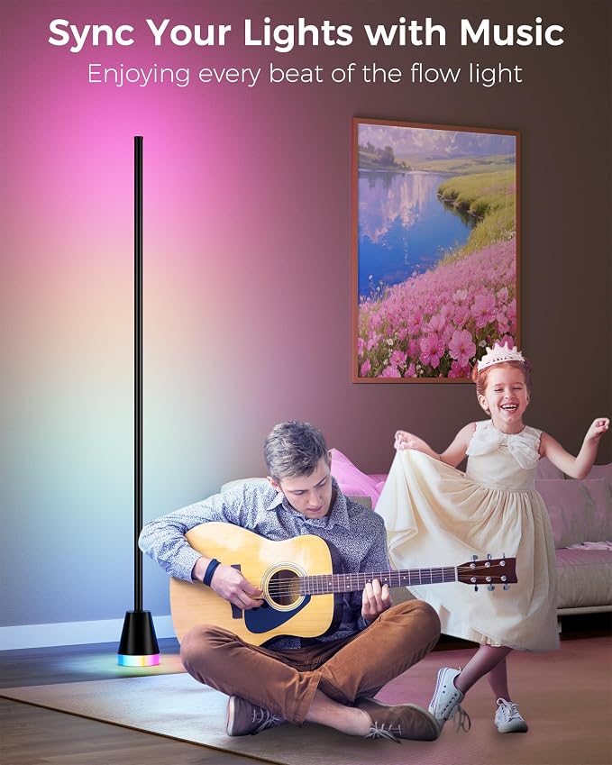 2 Pack Corner Floor Lamp, Smart RGB LED Corner Lamp with App and Remote Control, 172 LED Lighting and 16 Million Colors Changing Standing Lamps with Music Sync for Living Room, Bedroom, Gaming Room