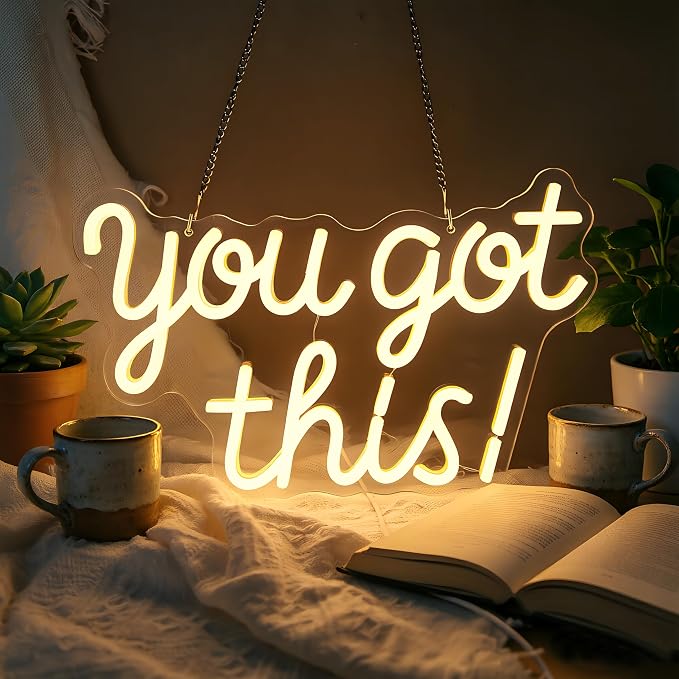 You Got This Neon Sign Dimmable LED Neon Light for Wall Decor | Inspirational You Got This Sign Lights for Home, Bedroom, Office, Student Dorm, Classroom, Party Decor& Motivational Gift