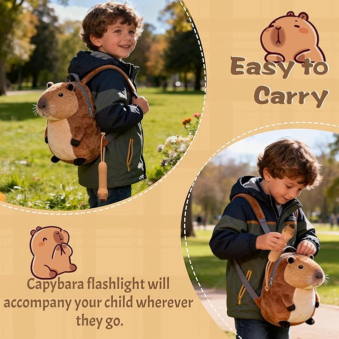 Silicone Capybara Flashlight, Rechargeable Hanging Night Light for Camping, Night Walks and Home Use, Animal Themed Themed Portable Torch