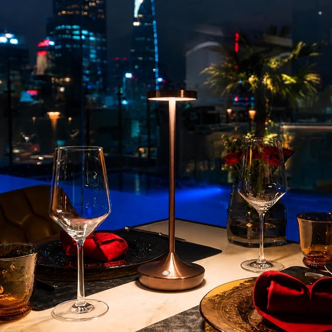 Brown Cordless Table Lamps, Rechargeable 6000mAh, 72H Runtime, Waterproof | Stepless Touch Dimming with 3 Color Modes & Memory Function for the Perfect Ambiance at Home, Restaurants & Patios (2 Brown)