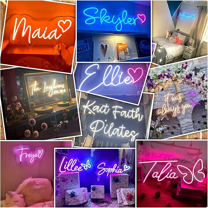 Large Custom Sign for Wall, Professional Personalized 3D Business Dorm Name Sign, Business Logo Sign for Salon Studio Reception Wedding Birthday Party Gift Storefont Bar Bedroom