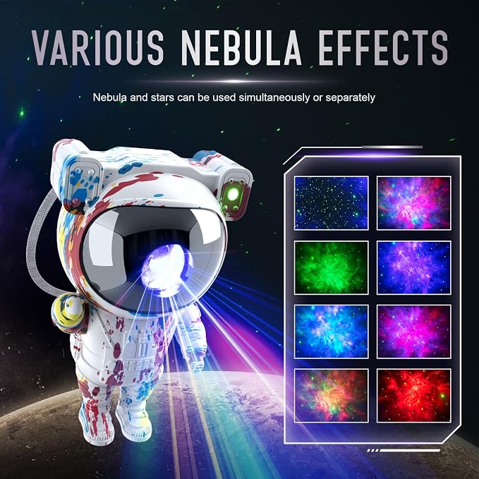 Mooyran Star Projector Galaxy Night Light - Astronaut Space Projector with Remote & Timer Starry Nebula LED Lamp for Bedroom Kawaii Kids Room Decor for Birthday & Gifts