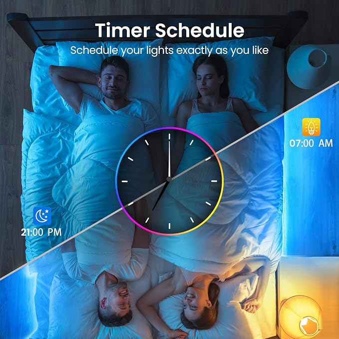 TJOY 90FT Smart Led Strip Lights for Bedroom Alexa Compatible Wireless RGB | Music Sync, RGB Color Changing Lights for Room Decor(APP+Remote+Voice control)