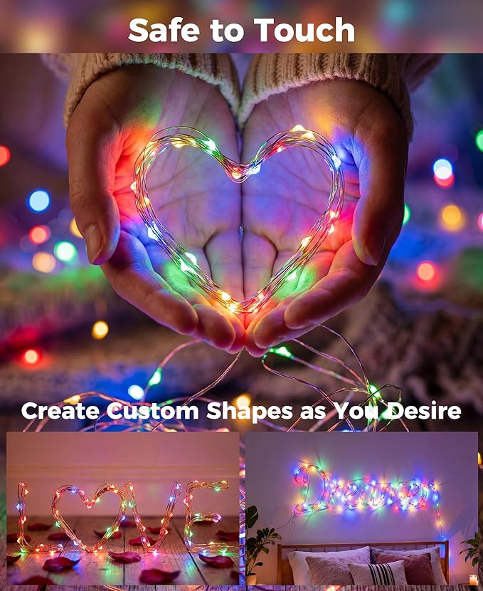 Plug-in Fairy Lights, 66 Ft 200 LED String Light with Remote, 8 Modes, Timer and Dimming Twinkle Lights for Indoor, Bedroom, Party, Decoration, Holiday, Multi-Colored