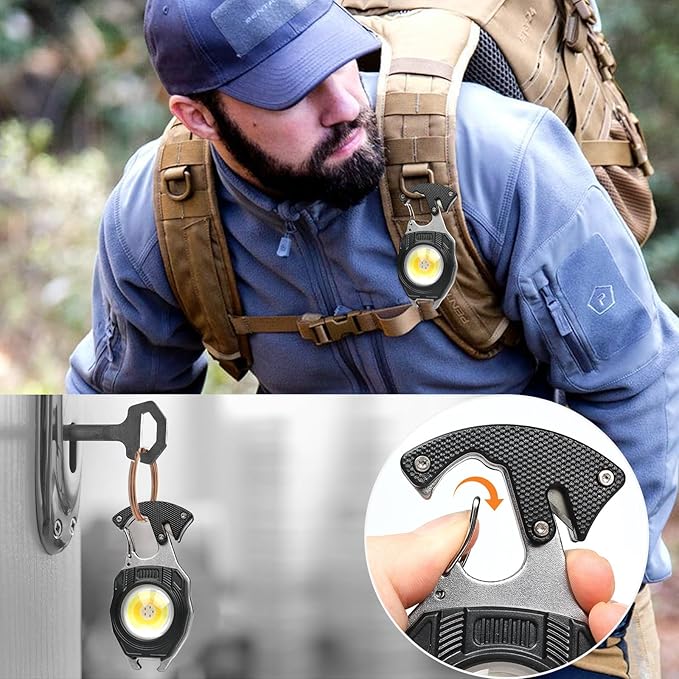 MAKDAK 4PC Keychain Flashlight Rechargeable Cob Keychain Work Light 7 Modes 1600Lumen High Lumen Flashlights for Emergencies,EDC