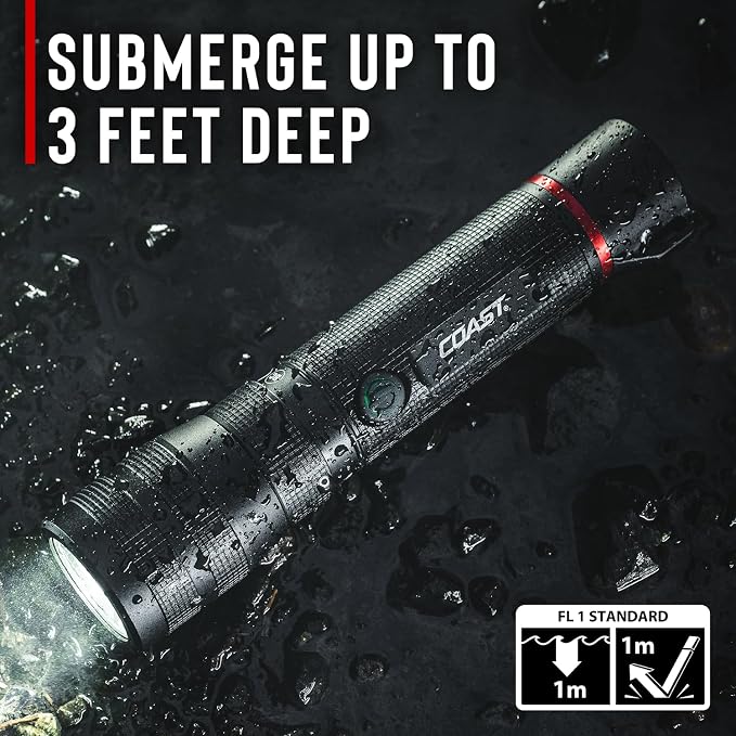 Coast G60R 1000 Lumen Waterproof Rechargeable LED Flashlight, 2-Pack